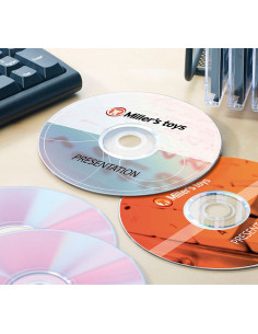 CAJA 25h ETIQUETAS AVERY PARA CD INKJETLÁSER Ø117 mm 2