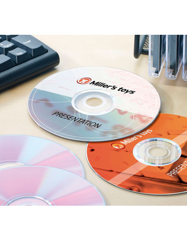 CAJA 25h ETIQUETAS AVERY PARA CD INKJETLÁSER Ø117 mm