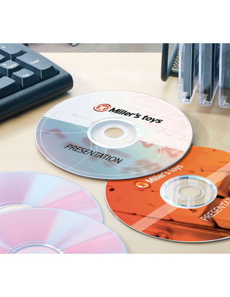 CAJA 25h ETIQUETAS AVERY PARA CD LÁSER Ø117 mm