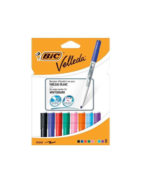 MARCADOR PIZARRA BIC VELLEDA 1741 MEDIUM CONICO BOLSA de 8