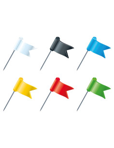 CAJA 20 AGUJAS EXACOMPTA BANDERAS