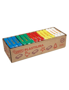 ESTUCHE 15 PASTILLAS PLASTILINA JOVI 350gr 5 COLORES BASICOS