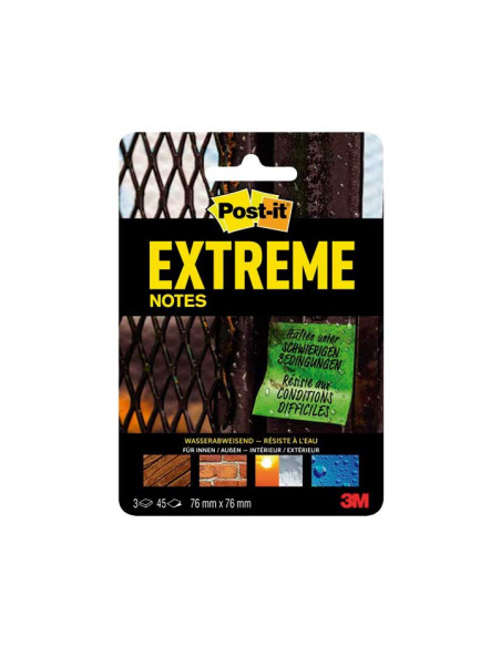 PACK 3 BLOCS NOTAS REPOSICIONABLES POST-IT EXTREME 76x76mm
