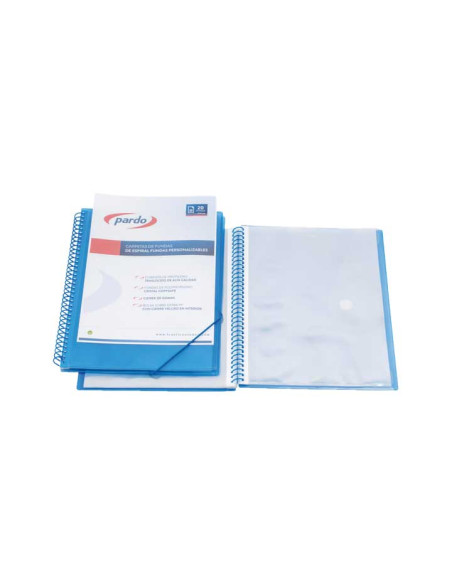 CARPETA DE ESPIRAL PARDO 30 FUNDAS CON GOMAS