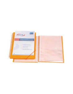 CARPETA DE ESPIRAL PARDO 30 FUNDAS CON GOMAS