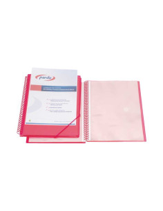 CARPETA DE ESPIRAL PARDO 50 FUNDAS CON GOMAS