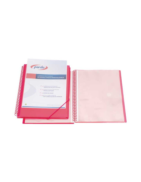 CARPETA DE ESPIRAL PARDO 50 FUNDAS CON GOMAS