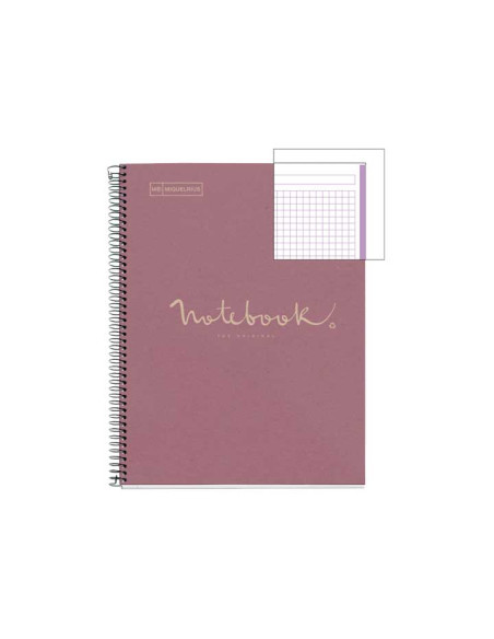 CUADERNO MIQUEL RIUS NOTEBOOK 1 ESPIRAL ECO EMOTIONS 80h A4 5x5