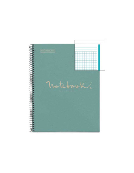 CUADERNO MIQUEL RIUS NOTEBOOK 1 ESPIRAL ECO EMOTIONS 80h A4 5x5
