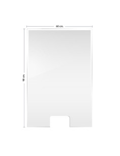 MAMPARA DE PROTECCIÓN METACRILATO TRANSPARENTE VERTICAL 60X90X30 CM