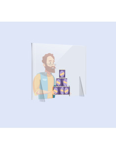 MAMPARA DE PROTECCIÓN METACRILATO TRANSPARENTE VERTICAL 60X90X30 CM 2