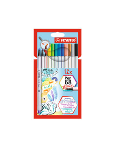 ESTUCHE 12 ROTULADORES STABILO PEN 68 BRUSH