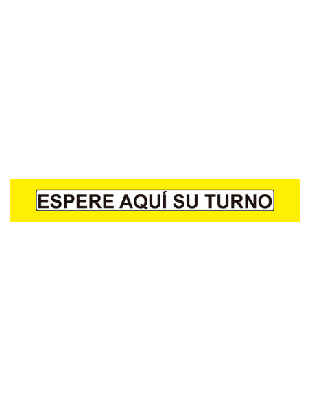 VINILO ADHESIVO PARA SUELO ESPERE AQUÍ SU TURNO CASTELLANO