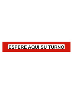 VINILO ADHESIVO PARA SUELO ESPERE AQUÍ SU TURNO CASTELLANO