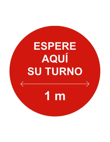 VINILO ADHESIVO PARA SUELO ESPERE AQUÍ SU TURNO - 1 METRO CASTELLANO