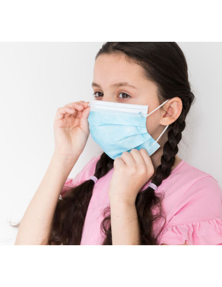 PAQUETE DE 5 MASCARILLAS HIGIÉNICAS DE 3 CAPAS PARA NIÑOS