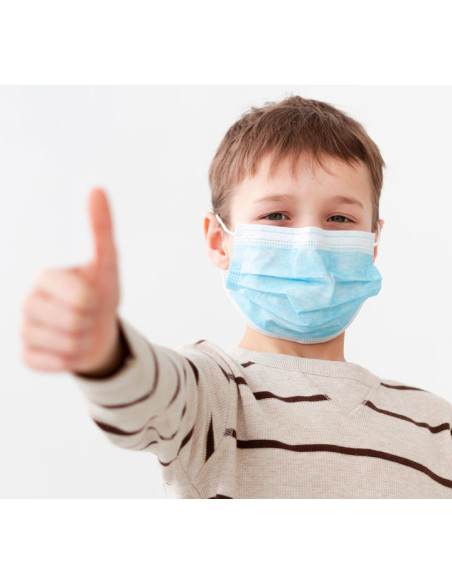 PAQUETE DE 5 MASCARILLAS HIGIÉNICAS DE 3 CAPAS PARA NIÑOS