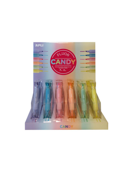 EXPOSITOR 36 u. MARCADORES APLI FLUOR CANDY