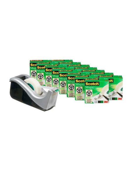 PACK 16 ROLLOS CINTA ADHESIVA SCOTCH MAGIC 19mmx33m