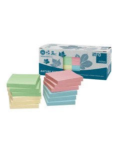 CAJA 12 BLOCS NOTAS ADHESIVAS RECICLADAS A-SERIES COLORES 75x75mm