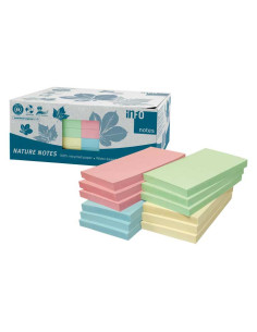 CAJA 12 BLOCS NOTAS ADHESIVAS RECICLADAS A-SERIES COLORES 125x75mm