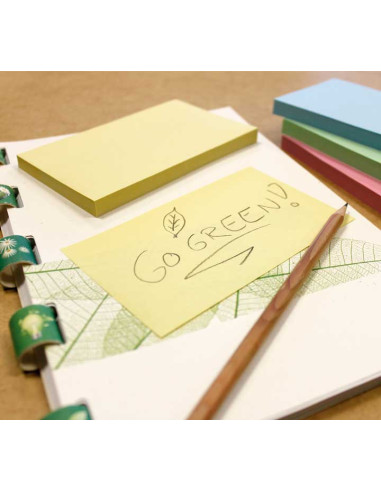 CAJA 12 BLOCS NOTAS ADHESIVAS RECICLADAS A-SERIES COLORES 125x75mm