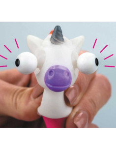 EXPOSITOR DE 24 BOLÍGRAFOS 07MM AZUL CON CABEZAL DE UNICORNIO EYE-SQUEEZE