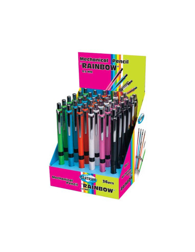 PORTAMINAS ARCOÍRIS CON PUNTA DE 05MM Y GOMA
