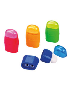 SACAPUNTAS DOBLE CON CONTENEDOR Y GOMA 2