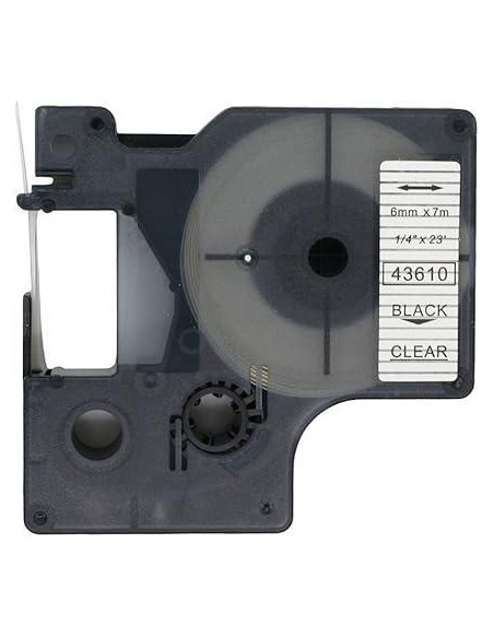 CINTA ROTULAR COMPATIBLE DYMO D1 6 mm x 7m TRANSPARENTE