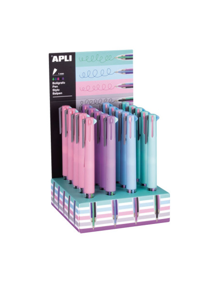 EXPOSITOR 20 BOLÍGRAFOS APLI 5 "NORDIK" TINTAS