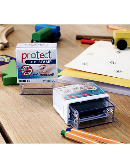 COLOP SELLO PRINTER 20 PROTECT KIDS 190X120MM NEGRO BLISTER