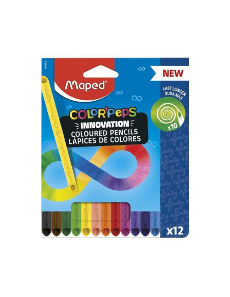 MAPED LÁPICES DE COLORES COLOR´PEPS INFINITY CSURTIDOS ESTUCHE 12 UD