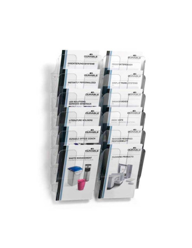 EXPOSITOR MURAL DURABLE FLEXIPLUS A4 6 COMPARTIMENTOS