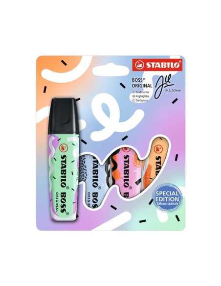 MARCADOR FLUOR STABILO BOSS 70 BY JU SCHNEE PASTEL ESTUCHE de 4