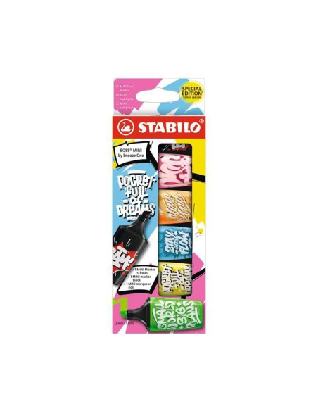 MARCADOR FLUOR STABILO BOSS MINI 07 BY SOOZE ONE ESTUCHE DE 6
