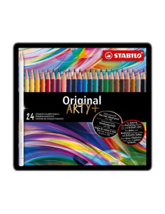 ESTUCHE METAL 24 LÁPICES COLORES STABILO ORIGINAL ARTY