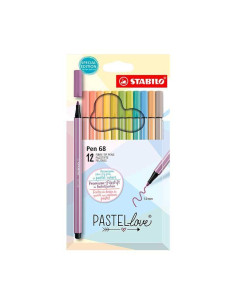 ROTULADOR FIBRA STABILO PEN 68 PASTEL LOVE ESTUCHE de CARTON de 12