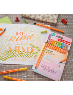ESTUCHE CARTÓN 12 ROTULADORES STABILO POINT 88 PASTELLOVE 2