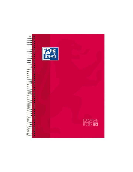 OXFORD CUADERNO CLASSIC EUROPEANBOOK 5 MICROPERFORADO 120H 50 GRATIS A4 5X5 TAPA EXTRADURA ROJO