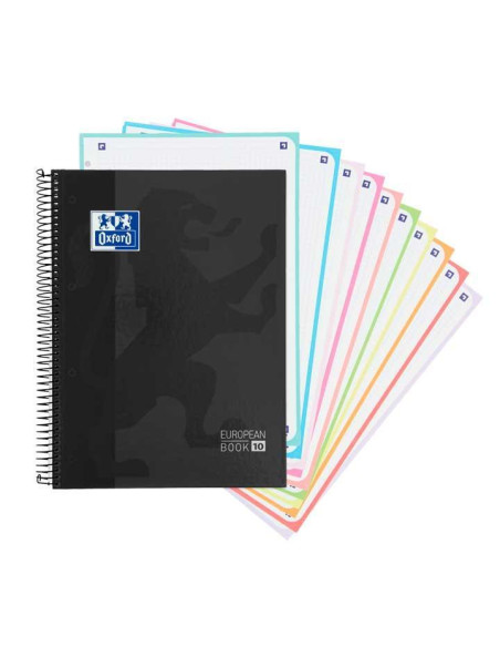 OXFORD CUADERNO EUROPEANBOOK 10 SCHOOL CLASSIC A4 150H 5X5MM TEXTRADURA NEGRO