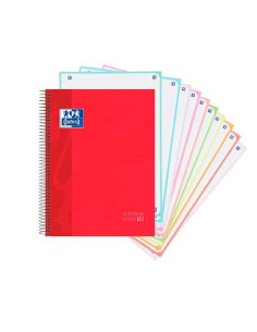 BLOC OXFORD SCHOOL EUBOOK 10 microtapa EXTRA A4 150h CUADRIC5x5 90g ROJO
