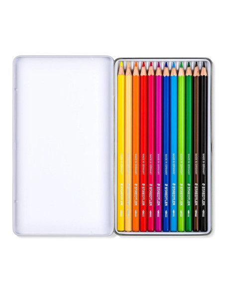 CAJA DE METAL 12 LÁPICES STAEDTLER COLOR 146C DESIGN JOURNEY