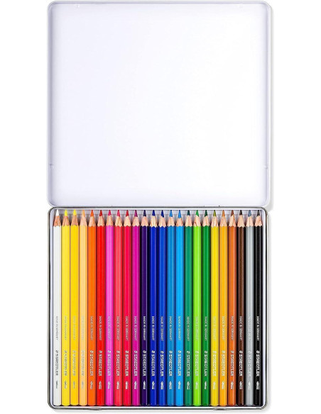 CAJA DE METAL 24 LÁPICES STAEDTLER COLOR ACUAREABLE 146 DESIGN JOURNEY