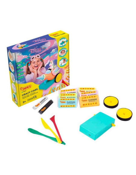 PLASTILINA JOVI JOVITECH CRAZY CARS FANTASY KIT 6x pastilla plastilina surtido de 50g   2x barritas plastilina de 15g 3x modelad