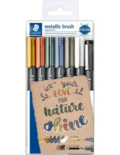 ESTUCHE 5 ROTULADORES STAEDTLER METALLIC BRUSH