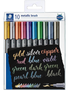 ESTUCHE 10 ROTULADORES STAEDTLER METALLIC BRUSH