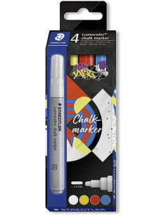 ESTUCHE 4 ROTULADORES STAEDTLER LUMOCOLOR CHALK MARKER