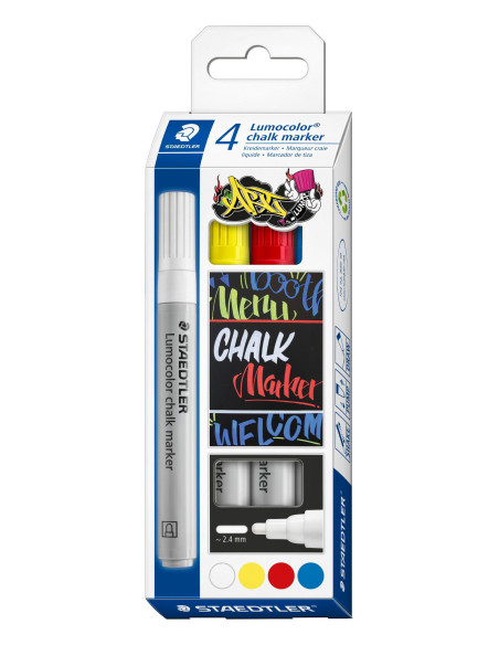 ESTUCHE 4 ROTULADORES STAEDTLER LUMOCOLOR CHALK MARKER