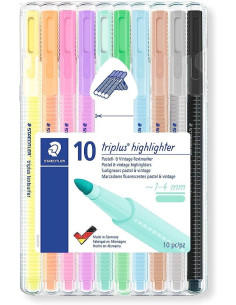 ESTUCHE 10 ROTULADORES STAEDTLER TRIPLUS HIGHLIGHTER PASTEL & VINTAGE